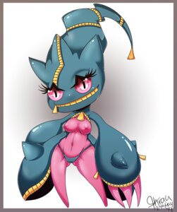 Rating: Questionable Score: 0 Tags: 2014 animate_inanimate breasts doll e621 female fhran generation_6_pokemon hi_res humanoid inverted_nipples living_doll looking_at_viewer mega_banette mega_evolution nintendo nipples not_furry pokemon pokemon_(species) pokemorph purple_eyes shiny_pokemon solo zipper User: bunchy7s