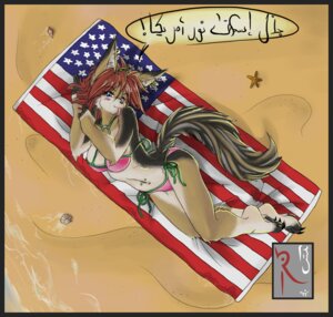 Rating: Safe Score: 0 Tags: 2007 ambient_sealife ambient_starfish american_flag anthro aquatic arabic arabic_text asterozoan ayn_(fluff-kevlar) bad_arabic beach belly_piercing bikini black-backed_jackal black_border blue_eyes border breasts brown_body brown_fur canid canine canis claws clothed clothing conditional_dnp detailed_background digital_media_(artwork) e621 ear_piercing ear_ring echinoderm female flag fluff-kevlar fur hair jackal mammal multicolored_body multicolored_fur navel navel_piercing on_towel outside piercing red_hair ring_piercing sand seashell seaside shell side-tie_bikini skimpy skimpy_bikini skimpy_swimwear solo star_pattern star_polygon star_print starfish string_bikini swimwear tail text toe_claws tongue tongue_out tongue_piercing towel translated two-piece_swimsuit united_states_of_america User: bunchy7s