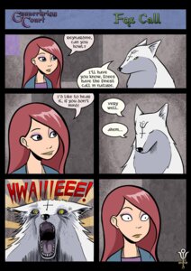 Rating: Safe Score: 0 Tags: antimony_carver canid canine canis clothing comic dialogue duo e621 ear_tuft english_text eyeshadow facial_markings female fur gunnerkrigg_court hair head_markings howl human inner_ear_fluff lips makeup mammal markings o_o red_hair reynardine shirt shocked spiral spiral_eyes text tom_siddell topwear tuft what white_body white_fur wolf yellow_lips User: bunchy7s