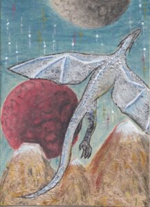 Rating: Safe Score: 0 Tags: ambiguous_gender dragon e621 fabian_friethjoph feral flying grey_body grey_scales hi_res membrane_(anatomy) membranous_wings moon mountain mythological_creature mythological_scalie mythology outside scales scalie solo star tail wings User: bunchy7s