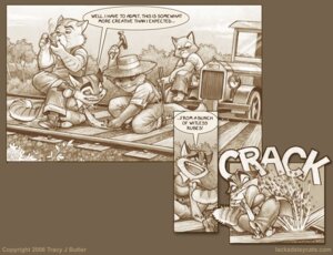 Rating: Safe Score: 0 Tags: 2008 anthro car clothed clothing comic dialogue domestic_cat e621 english_text felid feline felis group gun gunshot hammer hammering lackadaisy male mammal monochrome nail public_transportation rail rail_transit railway_track ranged_weapon rocky_rickaby sepia shotgun smoking_pipe tail text tools tracy_j._butler vehicle vintage_car weapon User: bunchy7s