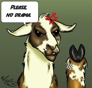 Rating: Safe Score: 0 Tags: 2009 ambiguous_gender angry apupnamednagi brown_eyes camelid cloven_hooves dialogue drama drama_llama e621 english_text feral hooves llama mammal reaction_image solo teeth text unguligrade User: bunchy7s