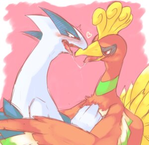 Rating: Questionable Score: 0 Tags: ambiguous_gender avian beak beak_kiss bird blush bodily_fluids doessummer duo e621 feathers feral feral_on_feral generation_2_pokemon heart_symbol ho-oh kissing legendary_duo legendary_pokemon lugia mythological_avian mythological_bird mythological_creature mythological_firebird mythology nintendo pokemon pokemon_(species) red_body red_feathers saliva saliva_string simple_background tongue tower_duo white_body User: bunchy7s