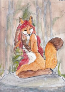 Rating: Questionable Score: 0 Tags: 2010 anthro biped breasts canid canine countershading dipstick_tail e621 eyes_closed female fox hair kneeling mammal markings nude red_hair solo ta-ek tail tail_markings watermark User: bunchy7s