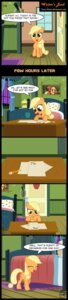 Rating: Safe Score: 0 Tags: 2013 absurd_res applejack_(mlp) bed big_macintosh_(mlp) blonde_hair clothing comic cowboy_hat cutie_mark e621 earth_pony english_text equid equine eyes_closed female feral friendship_is_magic fur furniture green_eyes hair hasbro hat headgear headwear hi_res horse inside lamp long_image mammal my_little_pony orange_body orange_fur paper pencil_(object) pillow pony quadruped rope sky smile solo star tail tall_image text toxic-mario url window wood User: bunchy7s