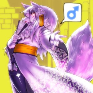 Rating: Safe Score: 0 Tags: 1:1 accessory anthro asian_clothing biped blush bottomwear canid canine clothed clothing concon-collector crossdressing e621 east_asian_clothing femboy flower folding_fan fox fur gender_symbol hair hair_accessory hand_fan japanese_clothing kanzashi kimono latex long_hair looking_at_viewer makeup male male_symbol mammal monoeye_(artist) obi official_art pants plant red_eyes restricted_palette solo standing symbol tail white_body white_fur white_hair User: bunchy7s