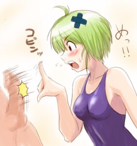 Rating: Explicit Score: 0 Tags: :o ahoge balls bangs blush breasts bust censored dekopin female flicking green_hair hair_ornament hairclip kenkou_zenrakei_suieibu_umishou male mosaic mosaic_censoring ninagawa_amuro one-piece one-piece_swimsuit open_mouth penis penis_flicking penis_play pointing profile red_eyes rule34 short_hair solo speed_lines surprised sweatdrop swimsuit testicles translation_request umisho User: bunchy7s
