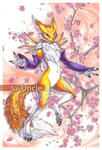 Rating: Safe Score: 0 Tags: ambiguous_gender anthro arm_warmers armwear bandai_namco black_sclera branch canid canine clothing digimon digimon_(species) e621 flower fur mammal mostly_nude petals pinup plant pose renamon sayuncle solo white_body white_fur yellow_body yellow_fur User: bunchy7s