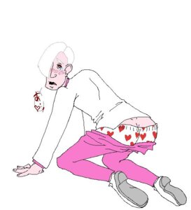 Rating: Explicit Score: 0 Tags: 1boy ass ass_crack blush blush_lines butt_crack formal_wear heart heart_underwear japanese_text male male_only pants pete_white pink_pants pink_skin red_eyes rule34 solo tagme tears text translation_request underwear venture_brothers white_background white_hair white_shoes User: bunchy7s