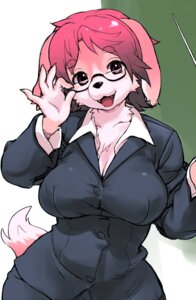 Rating: Safe Score: 0 Tags: 2012 anthro big_breasts breasts canid canine canis clothed clothing cute_fangs domestic_dog e621 eyewear fangs female fur glasses hair kemono kikurage looking_at_viewer mammal open_mouth open_smile pink_body pink_eyes pink_fur pink_hair simple_background smile solo suit teacher teeth wide_hips User: bunchy7s