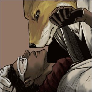 Rating: Safe Score: 0 Tags: 1:1 anthro bleach_(series) canid canine canis clothing cuddling duo e621 gloves handwear human kaname_tosen low_res lying male male/male mammal sajin_komamura unknown_artist wolf User: bunchy7s