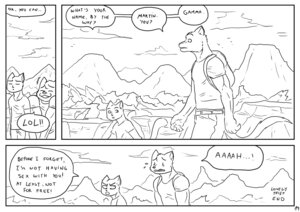 Rating: Questionable Score: 0 Tags: anthro black_and_white canid canine comic dialogue digital_drawing_(artwork) digital_media_(artwork) domestic_cat duo e621 end_page english_text felid feline felis gamma_(james_howard) humor james_howard male male/male mammal martin_(james_howard) monochrome multiple_scenes tail text thief User: bunchy7s