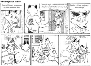 Rating: Safe Score: 0 Tags: 2008 aiden_harris anthro arm_support backrub beverage black_and_white book canid canine chemistry closet_coon clothed clothing coconut colin_young comic detailed_background dialogue drupe_(fruit) duo e621 english_text erlenmeyer_flask food fox fruit fully_clothed hasbro hatching_(art) inside laboratory_equipment laboratory_glassware leafdubois leaning_on_elbow line_art male male/male mammal massage monochrome multiple_scenes pen_(artwork) plant procyonid raccoon reading red_fox romantic romantic_couple rubik's_cube scientific_instrument shaded shirt_logo tail takara_tomy text toony traditional_media_(artwork) transformers true_fox User: bunchy7s