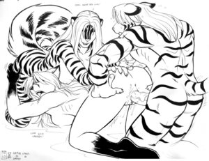 Rating: Explicit Score: 0 Tags: 2010 all_fours anthro anthro_on_anthro anus ass_up bisexual black_and_white breasts butt butt_grab dialogue e621 english_text erection felid female female/female from_behind_position fur genitals group group_sex hair hair_over_eyes hand_on_butt hybrid kneeling line_art lying male male/female mammal max_blackrabbit mephitid monochrome nipples nude on_front open_mouth pantherine pen_(artwork) penetration penis raised_tail sex simple_background skunk striped_body striped_fur stripes tail tail_grab text threesome tiger traditional_media_(artwork) trio unknown_species vaginal vaginal_penetration vein veiny_penis vulva white_background zig_zag User: bunchy7s