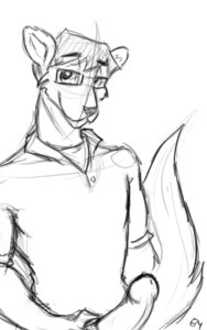 Rating: Explicit Score: 0 Tags: 5:8 anthro clothing dr_emery e621 erection eyewear genitals glasses greyscale herpestid humanoid_genitalia humanoid_penis male mammal mongoose monochrome nude penis simple_background sketch smile solo tail white_background User: bunchy7s