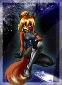 Rating: Safe Score: 0 Tags: abluedeer anthro blonde_hair breasts canid canine clothing digital_media_(artwork) e621 female fox gloves hair handwear hi_res looking_at_viewer mammal red_eyes shaded sleeveless_shirt solo star tail uniform User: bunchy7s