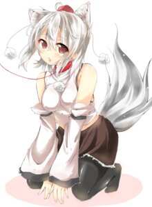 Rating: Safe Score: 0 Tags: ahoge animal_humanoid armwear bare_shoulders big_breasts breasts canid canid_humanoid canine canine_humanoid canis clothing collar detached_sleeves dog_humanoid domestic_dog e621 female grey_hair hair hat headgear headwear hi_res humanoid kneeling kurean leash legwear looking_at_viewer mammal mammal_humanoid momiji_inubashiri pantyhose pom_clothing pom_shirt red_eyes short_hair simple_background solo tail tokin_hat touhou white_background User: bunchy7s