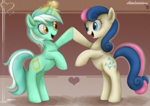 Rating: Safe Score: 0 Tags: blue_eyes bonbon_(mlp) cutie_mark duo e621 earth_pony equid equine female feral fist_bump friendship_is_magic gesture green_body green_hair hair happy hasbro heart_symbol high_five high_hoof high_one horn horse lyra_heartstrings_(mlp) mammal maximillianveers mn27 multicolored_hair my_little_pony mythological_creature mythological_equine mythology pink_hair pony purple_hair quadruped rildraw simple_background tail toony two_tone_hair unicorn white_hair yellow_eyes User: bunchy7s
