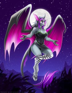 Rating: Safe Score: 0 Tags: 2013 anthro asha_hira big_ears black_hair bottomwear claws clothing e621 ear_piercing fangs female flying fur green_eyes grey_body grey_fur hair hooves horn legwear long_hair looking_at_viewer mammal membrane_(anatomy) membranous_wings moon night outside pattern_clothing pattern_legwear piercing pink_body pink_fur pink_hair pink_nose rotarr shirt skirt sky smile solo star starry_sky stockings striped_clothing striped_legwear stripes teeth topwear ukimori wings User: bunchy7s