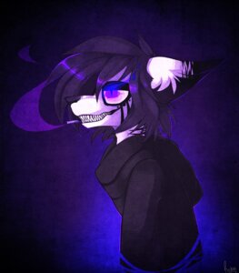 Rating: Safe Score: 0 Tags: anthro black_body black_fur black_hair black_nose canid canine cigarette e621 fur grin hair male mammal purple_eyes riikari smile solo teeth unknown_species white_body white_fur User: bunchy7s