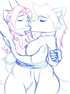 Rating: Explicit Score: 0 Tags: 3:4 absurd_res acethebigbadwolf anthro bdsm bondage bound bound_together breasts canid canine character_request cobondage collar duo e621 eyes_closed female female/female fur genitals hair hi_res kissing long_hair mammal navel nipples nude piercing rope sketch standing submissive submissive_female tail vulva User: bunchy7s