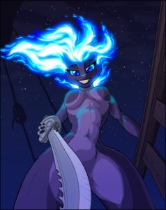Rating: Questionable Score: 0 Tags: anthro black_border blue_eyes blue_fire blue_hair border breasts colored_fire convenient_censorship countershade_legs countershading cutlass e621 fangs featureless_breasts felid female fire flaming_hair fur hair holding_melee_weapon holding_object holding_sword holding_weapon looking_at_viewer low-angle_view mammal melee_weapon nude outside pseudo_hair purple_body purple_countershading purple_fur sky smile solo sotiria_(tirrel) standing star sword teeth tirrel under_boob weapon User: bunchy7s