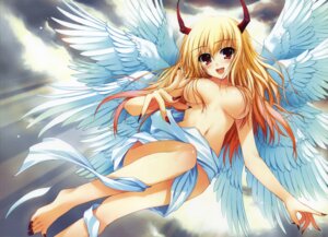 Rating: Questionable Score: 0 Tags: 1girls angel_wings barefoot blonde_hair blush breasts censored claws convenient_censoring copyright_request feet female female_only fingernails flying hair_over_breasts hands highres horns long_fingernails long_hair long_toenails multi_wing nail nail_polish nails red_eyes rule34 seraph sky smile solo toenail_polish toenails toes tomose_shunsaku topless wings User: bunchy7s