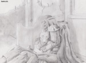 Rating: Safe Score: 0 Tags: anthro armor canid canine cape clothing duo e621 eyes_closed female female_on_human greyscale heavy_armor hi_res hug human human_on_anthro interspecies machine male male/female male_on_anthro mammal mantle monochrome power_armor resting romantic romantic_ambiance romantic_couple ruins the_negative User: bunchy7s
