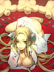 Rating: Questionable Score: 0 Tags: blonde_hair blood bolt breasts cleavage electrodes female franken_fran glasgow_smile gore guro jirou_(slept) large_breasts madaraki_fran nipples rule34 scar slept_(artist) stitches zombie_girl User: bunchy7s