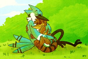 Rating: Safe Score: 0 Tags: 2_toes 3:2 anthro avian avian_feet beak bird blue_body blue_feathers blue_jay cartoon_network casual_nudity cloud corvid duo e621 eyes_closed feathers feet happy hug jay_(bird) lordcaliborn male male/male mammal mordecai_(regular_show) new_world_jay nude oscine outside passerine plant procyonid raccoon regular_show rigby_(regular_show) romantic romantic_couple shrub sky smile tail tail_feathers toes toony User: bunchy7s