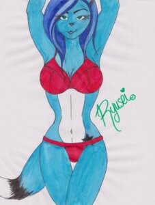 Rating: Safe Score: 0 Tags: absurd_res anthro black_star blue_body blue_fur blue_hair clothing domestic_cat e621 felid feline felis female fur green_eyes hair hi_res mammal markings navel red_clothing red_underwear ryusei_(artist) ryusei_(ryusei) solo star star_(marking) tail tattoo underwear User: bunchy7s