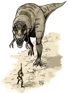 Rating: Safe Score: 0 Tags: 2009 alternative_fashion ambiguous_gender dinosaur duo e621 fantasy feral gentleman human hunter mammal monochrome prehistoric_species reptile saurischian scalie steampunk tail theropod tyrannosaurid tyrannosauroid tyrannosaurus tyrannosaurus_rex unknown_artist wolsung_(rpg) User: bunchy7s