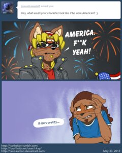 Rating: Safe Score: 0 Tags: 4:5 american_flag anthro ask_blog asking bandit_keith blonde_hair brown_hair clothing dialogue digital_media_(artwork) e621 english_text eyewear facial_hair fireworks flag hair humor jacket kerchief leather leather_clothing leather_jacket leather_topwear long_hair male mammal shirt solo soul_patch speech_bubble stubble sunglasses t-kay t-kay_(character) text topwear tumblr united_states_of_america url user_message username whiskers yellow_eyes yu-gi-oh! User: bunchy7s