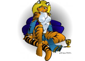 Rating: Questionable Score: 0 Tags: 1989 anklet anthro biped blonde_hair bottomwear bracelet breasts brian_o'connell chest_tuft clothed clothing container copyright_symbol cup e621 ear_piercing featureless_breasts felid female fur gold_(metal) gradient_background hair harem_outfit jewelry loincloth looking_at_viewer mammal naturally_censored orange_body orange_fur pantherine pelvic_curtain piercing pillow simple_background sitting solo stripes symbol tiger topless tuft white_body white_fur User: bunchy7s