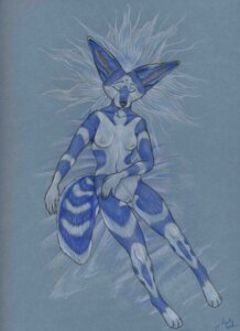 Rating: Explicit Score: 0 Tags: anthro bed big_ears biped black_nose blue_body blue_fur blue_theme breasts cadmiumtea canid canine e621 eyes_closed female fur furniture hair lying mammal nipples nude on_back sleeping solo stripes tail traditional_media_(artwork) white_body white_fur white_hair User: bunchy7s