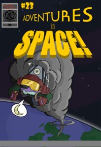 Rating: Safe Score: 0 Tags: ambiguous_gender anthro canid canine comic cover cover_art cover_page e621 earth english_text fen_(character) hi_res mammal moon phenris planet rocket solo space star text User: bunchy7s
