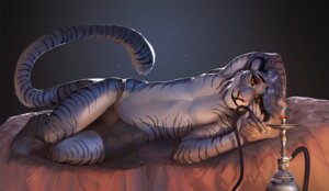 Rating: Questionable Score: 0 Tags: 2014 anthro athletic bed biceps biped bottomwear bulge clothed clothing conditional_dnp e621 felid fur furniture grey_hair hair half-closed_eyes hand_behind_head hookah leucistic loincloth looking_at_viewer lounging lying male mammal mithril07 muscular muscular_anthro narrowed_eyes night nipples on_bed on_side orange_eyes pantherine pecs sky smile smoke smoking solo star stripes tiger topless white_body white_fur User: bunchy7s