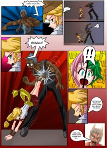 Rating: Safe Score: 0 Tags: absurd_res afternoon alternate_species applejack_(mlp) blonde_hair clothed clothing comic cowboy_hat dialogue e621 english_text female fluttershy_(mlp) friendship_is_magic green_hair group hair hasbro hat headgear headwear hi_res human humanized kick mammal mauroz multicolored_hair my_little_pony pink_hair spike_(mlp) text thugs User: bunchy7s