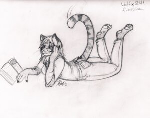 Rating: Safe Score: 0 Tags: 2012 anthro arm_support book clothed clothing e621 eyewear felid female glasses graphite_(artwork) greyscale keshacarami leaning_on_elbow mammal monochrome pantherine sketch solo tail tiger traditional_media_(artwork) whiskers User: bunchy7s