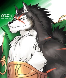 Rating: Safe Score: 0 Tags: 2013 abs anthro biceps big_muscles black_body black_fur black_nose brown_body brown_fur brown_hair canid canine canis e621 fur hair hentist male mammal markings muscular muscular_anthro muscular_male pecs rouen_(shining) scar sega shining_(sega) shining_wind solo wolf User: bunchy7s