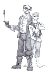 Rating: Safe Score: 0 Tags: 2011 anthro barefoot belt claws clothed clothing crossed_arms dagger domestic_ferret duo e621 ear_piercing feet female footwear front_view greyscale hair jewelry knife male mammal melee_weapon monochrome mustelid musteline necklace piercing redwall sabretoothed_ermine shoes short_hair simple_background size_difference smile standing tail thief toe_claws true_musteline weapon weasel white_background User: bunchy7s