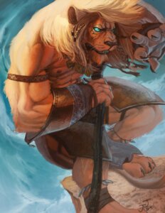 Rating: Safe Score: 0 Tags: 2009 abs ajani_goldmane anthro blue_eyes claws clothed clothing detailed detailed_background e621 felid hasbro jerome_jacinto kemono lion magic:_the_gathering male mammal melee_weapon muscular muscular_anthro muscular_male pantherine polearm solo staff toony topless tribal weapon wizards_of_the_coast User: bunchy7s