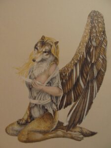 Rating: Safe Score: 0 Tags: 3:4 anthro biped blonde_hair canid canine canis clothed clothing e621 feathered_wings feathers female fox hair hi_res kneeling mammal mythological_canine mythological_creature mythology skimpy solo tail teiirka traditional_media_(artwork) transformation werecanid werecanine werecreature werewolf wings wolf User: bunchy7s