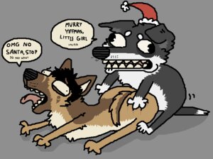 Rating: Explicit Score: 0 Tags: byrds canid canine canis christmas christmas_clothing christmas_headwear clothing dialogue domestic_dog duo e621 english_text female feral hat headgear headwear holidays male male/female mammal santa_hat speech_bubble tail text User: bunchy7s Rating: Explicit Score: 0 Tags: byrds canid canine canis christmas christmas_clothing christmas_headwear clothing dialogue domestic_dog duo e621 english_text female feral hat headgear headwear holidays male male/female mammal santa_hat speech_bubble tail text User: bunchy7s