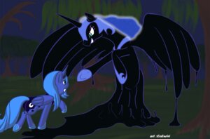 Rating: Safe Score: 0 Tags: black_body black_feathers blue_body blue_feathers caluriri cutie_mark detailed_background duo e621 equid equine feathered_wings feathers female feral forest friendship_is_magic hasbro horn mammal my_little_pony mythological_creature mythological_equine mythology night nightmare_moon_(mlp) outside plant princess_luna_(mlp) quadruped shadow tail tree winged_unicorn wings wood User: bunchy7s