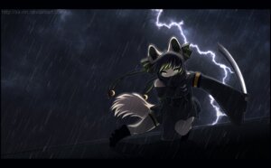 Rating: Questionable Score: 0 Tags: accessory black_outfit digital_media_(artwork) e621 electricity female fluffy fluffy_tail hair_accessory lightning melee_weapon ninja on_roof outside raining rooftop solo sword tail vampirexpenguin warrior weapon User: bunchy7s