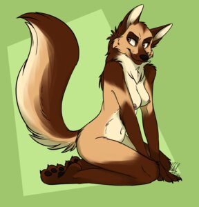 Rating: Questionable Score: 0 Tags: 2014 anthro biped breasts brown_body brown_fur canid canine canis claws domestic_dog e621 female finger_claws fluffy fluffy_tail fur german_shepherd green_background herding_dog hi_res kirsten_odessa looking_back mammal navel nicnak044 nipples nude pastoral_dog pawpads pink_nipples pose simple_background sitting smile solo tail toe_claws white_body white_fur User: bunchy7s