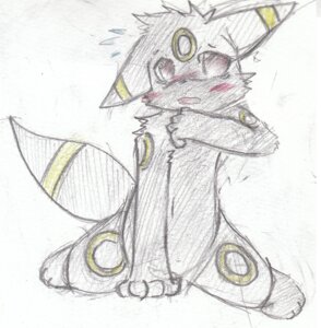 Rating: Questionable Score: 0 Tags: anthro blush e621 eeveelution generation_2_pokemon low_res male markings nintendo pokemon pokemon_(species) pokemorph red_eyes solo suimin surprised tail umbreon User: bunchy7s