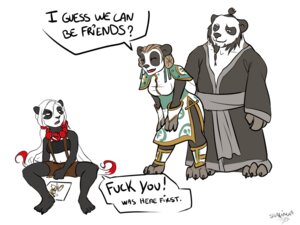Rating: Safe Score: 0 Tags: 4:3 anthro bear blizzard_entertainment e621 female group male mammal mists_of_pandaria pandaren shalinka shalinka_(character) warcraft User: bunchy7s