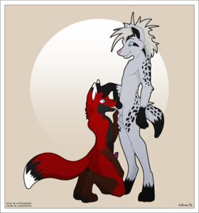 Rating: Explicit Score: 0 Tags: 2010 anthro anthro_on_anthro autumndeer balls black_border border canid canine digital_media_(artwork) duo e621 erection fellatio fox genitals kneeling kneeling_oral_position knot knot_lick licking male male/male male_penetrated male_penetrating male_penetrating_male mammal nude oral penetration penile penis penis_lick sex silver_foxfire standing tail tongue tongue_out unknown_species xander_foxfire User: bunchy7s